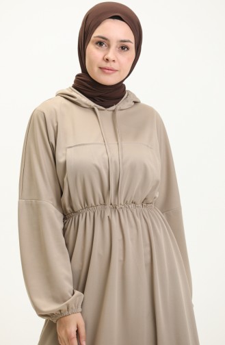 Kangaroo Pocket Hooded Dress 1688-04 Mink 1688-04