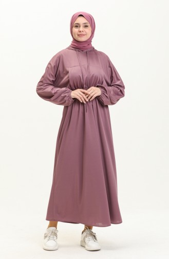 Kangaroo Pocket Hooded Dress 1688-05 Dusty Rose 1688-05