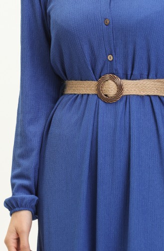 Robe à Ceinture 4027-04 Bleu Roi 4027-04