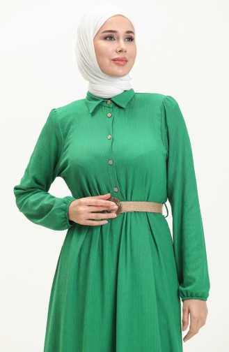 Crepe Fabric BeltED Dress 4027-05 Green 4027-05