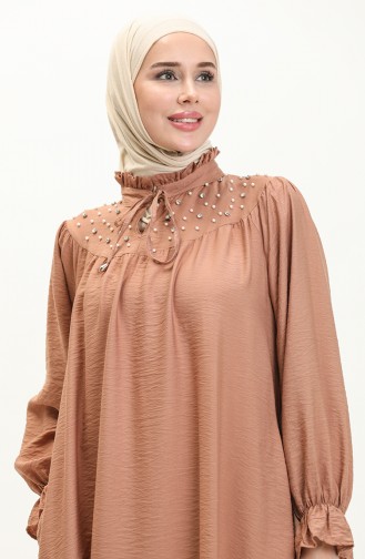 Pearl Crepe Dress 24Y89091-04 Brown 24Y89091-04