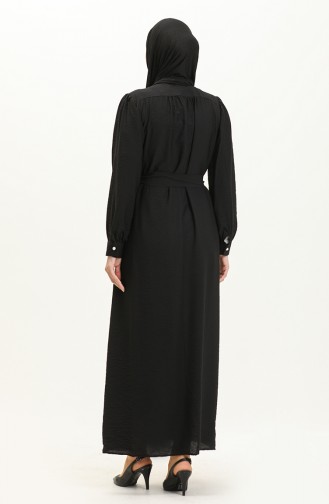 Perlenkleid mit Gürtel 24y9012-01 Schwarz 24Y9012-01
