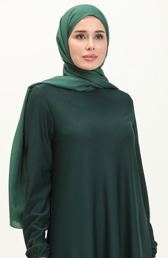 Kleid mit elastischen Ärmeln 7777-04 Smaragdgrün 7777-04