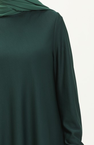 Kleid mit elastischen Ärmeln 7777-04 Smaragdgrün 7777-04