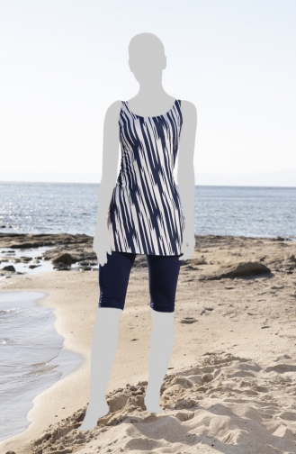 Maillot de Bain Hijab Bleu Marine 23602-02