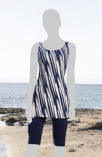 Maillot de Bain Hijab Bleu Marine 23602-02