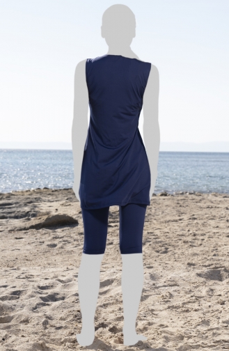 Dunkelblau Hijab Badeanzug 22701-01