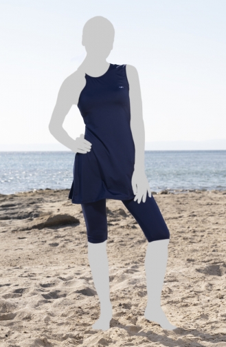 Dunkelblau Hijab Badeanzug 22701-01