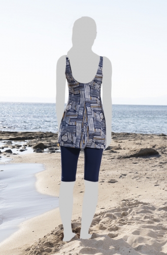 Maillot de Bain Hijab Bleu Marine 23604-02