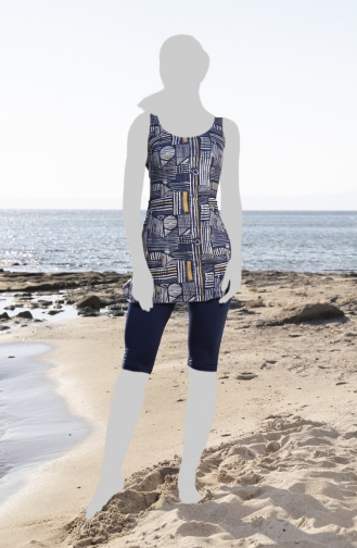 Maillot de Bain Hijab Bleu Marine 23604-02