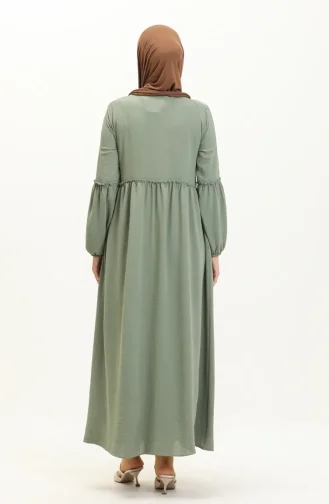 Abaya de Saison à Fermeture 5027-05 Vert 5027-05