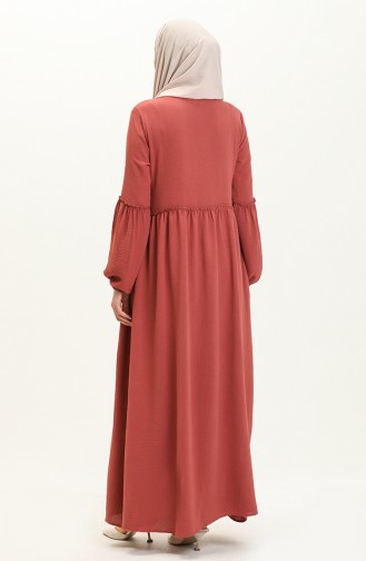 Saisonale Abaya mit Reißverschluss 5027-07 Rose  5027-07