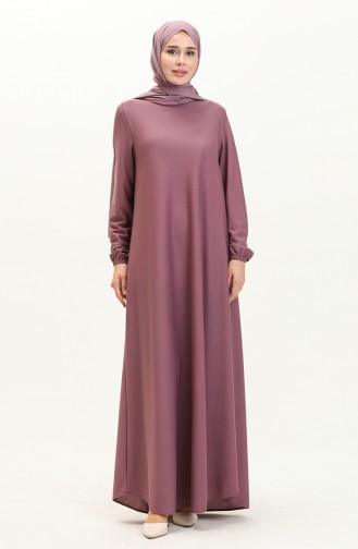 Kleid mit elastischen Ärmeln 7777-08 Lila 7777-08