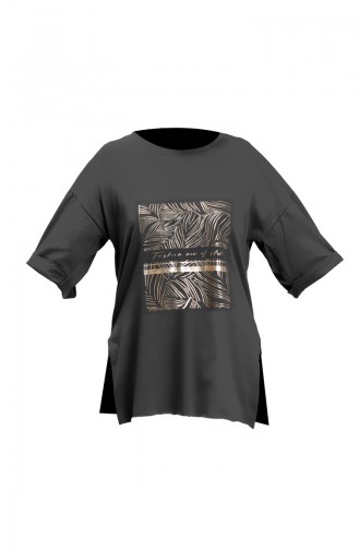 Printed Cotton T-shirt 20015-01 Black 20015-01