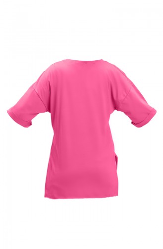 Bedrucktes Baumwoll-T-Shirt 20019-01 Fuchsia 20019-01