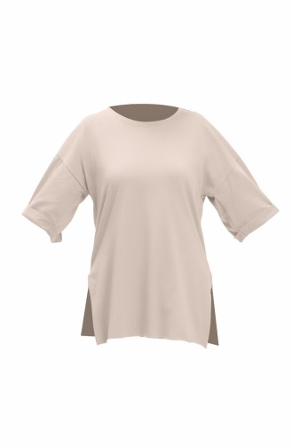 Basic Baumwoll-T-Shirt 20020-03 Beige 20020-03