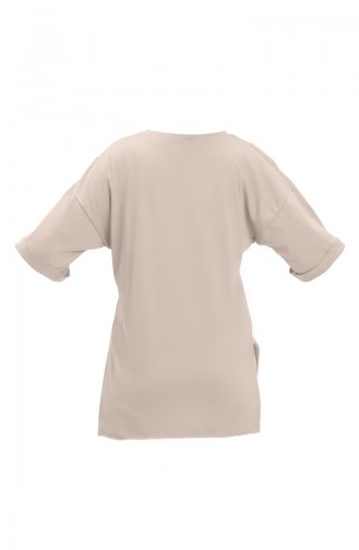 Basic Baumwoll-T-Shirt 20020-03 Beige 20020-03