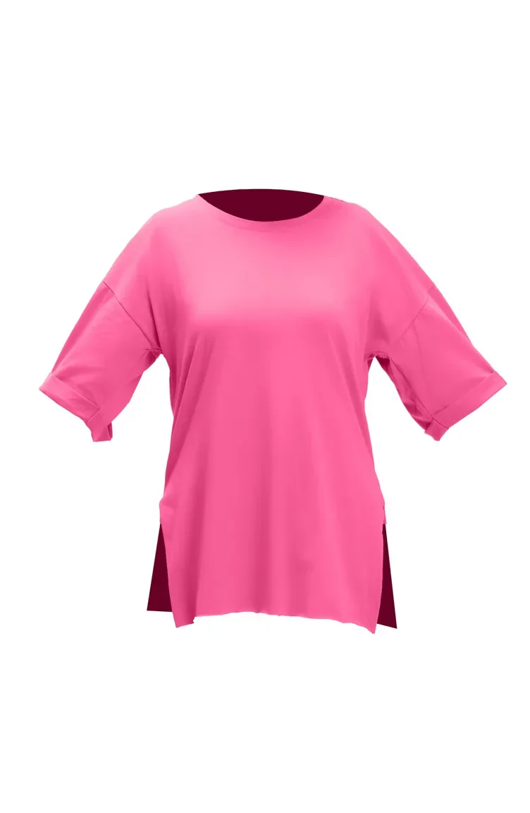 Basic Baumwoll-T-Shirt 20020-04 Fuchsia 20020-04