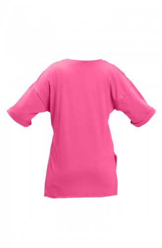 Bedrucktes Baumwoll-T-Shirt 20021-03 Fuchsia 20021-03