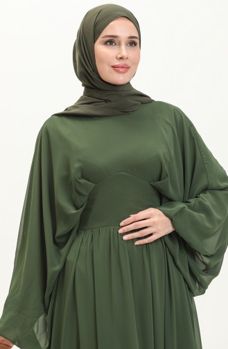 Khaki İslamitische Avondjurk 6068-03