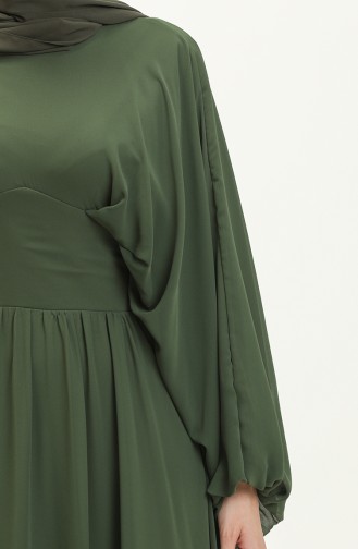 Fledermausärmel Chiffon Abendkleid 6068-03 Khaki 6068-03