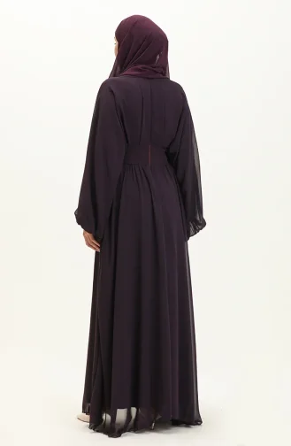 Fledermausärmel Chiffon Abendkleid 6068-05 Lila 6068-05