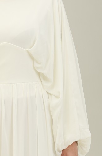 Bat Sleeve Chiffon Evening Dress 6068-06 Ecru 6068-06
