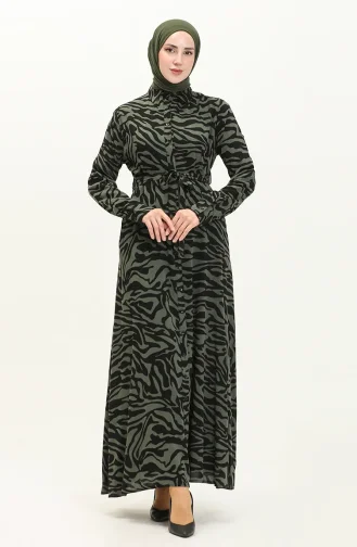 Robe à Motifs avec Poche 1754-02 Vert 1754-02