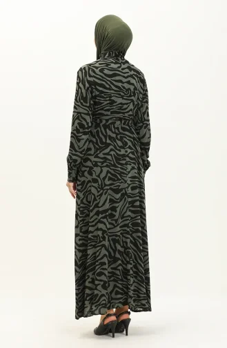 Robe à Motifs avec Poche 1754-02 Vert 1754-02