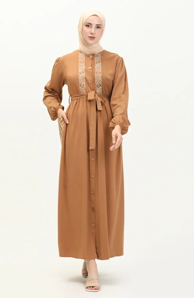 Besticktes Belmando-Kleid 24Y8857-02 Braun 24Y8857-02