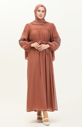 Embroidered Chiffon Dress 24Y8889-03 Onion Peel 24Y8889-03