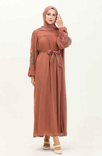 Embroidered Chiffon Dress 24Y8889-03 Onion Peel 24Y8889-03