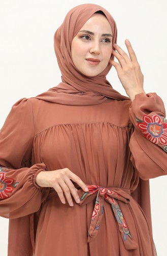 Embroidered Chiffon Dress 24Y8889-03 Onion Peel 24Y8889-03