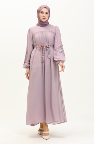 Embroidered Chiffon Dress 24Y8889-04 Lilac 24Y8889-04
