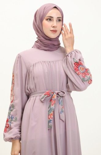 Embroidered Chiffon Dress 24Y8889-04 Lilac 24Y8889-04