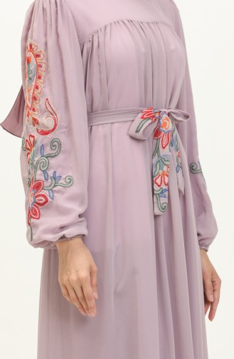 Embroidered Chiffon Dress 24Y8889-04 Lilac 24Y8889-04