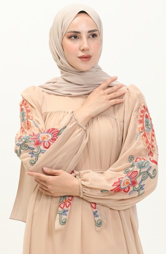 Beige İslamitische Jurk 24Y8889-05