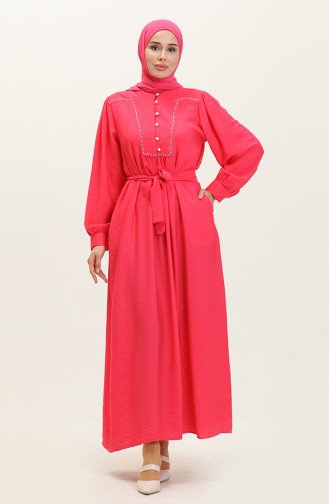 Pearl Belted Dress 24Y9012-03 Fuchsia 24Y9012-03