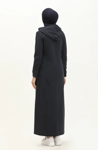 Abaya Sport à Capuche 3011-01 Bleu Marine 3011-01