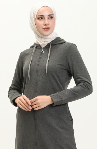 Abaya Sport à Capuche 3011-04 Anthracite 3011-04