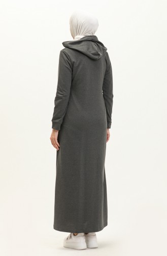 Hooded Pocketed Sports Abaya 3011-04 Anthracite 3011-04