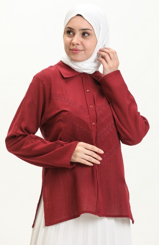 Claret red Overhemdblouse 0032-03