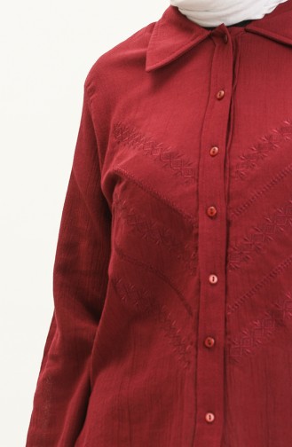 Claret red Overhemdblouse 0032-03