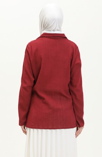 Claret red Overhemdblouse 0032-03