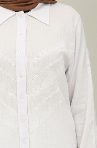 Chemise Brodée 0032-05 Blanc 0032-05