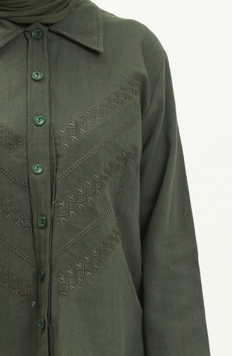 Embroidered Shirt 0032-06 Dark Green 0032-06