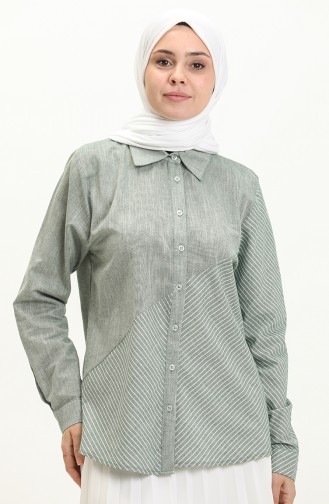 Çizgili Gömlek 60300-02 Yeşil