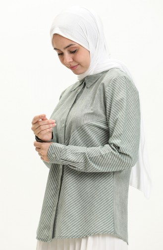Çizgili Gömlek 60300-02 Yeşil