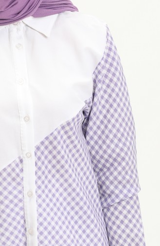 Plaid Shirt 60400-02 white Lilac 60400-02