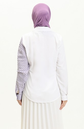 Plaid Shirt 60400-02 white Lilac 60400-02